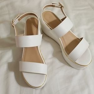 Size 8 White Platform Sandals